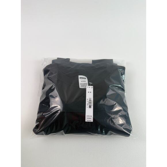 Victoria's Secret PINK Long Sleeve Crew Neck Black Crop Sweatshirt  Size M - Picture 11 of 11